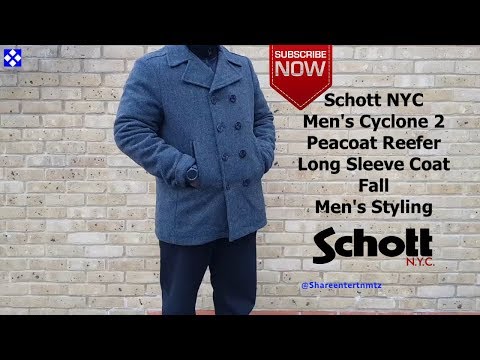 Schott NYC Men's Cyclone 2 Peacoat Reefer Long Sleeve Coat - Fall (men's Styling) #Fashion
