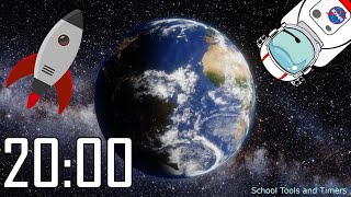 20 Minute  Rotating 🌎 Earth Countdown Timer - Float Through Space! 👨🏻‍🚀