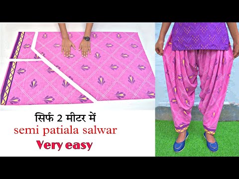 Only 2 Cut ll Semi patiala salwar cutting and stitching For beginners ll