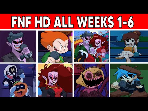 Friday Night Funkin' HD Full Game All Weeks 1,2,3,4,5,6 (Cutscenes,Ending,Extras)[FNF HD MOD/HARD]