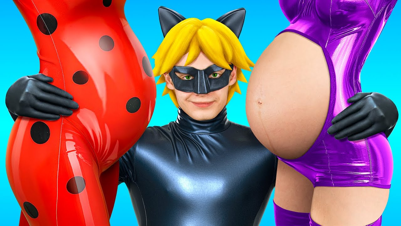 Minha madrasta - vampira! Mãe vs. Madrasta! | Ladybug Grávida vs. Vampira Grávida