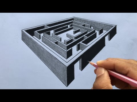 How to Draw a 3D Maze in Two-Point Perspective Step by Step