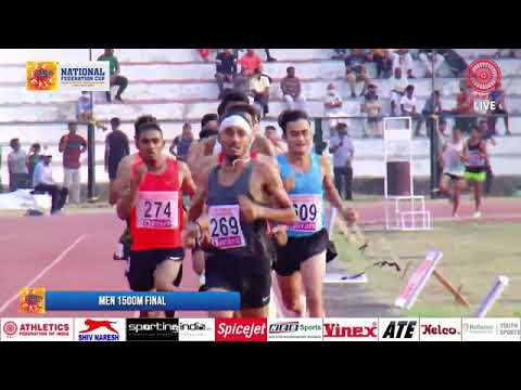 jinson Johnson 1500m first rece in 2022 / 25th national fed.cup senior  athletic championships