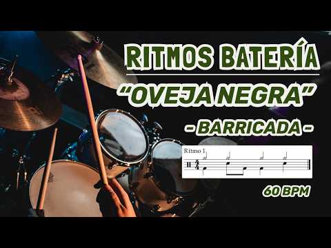 RITMOS de OVEJA NEGRA en BATERÍA   Barricada 10 Ritmos Fáciles