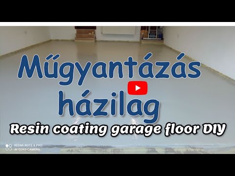 Garázs műgyantázása házilag. Műgyanta padló készítése.