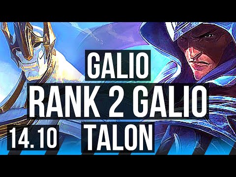GALIO vs TALON (MID) | Rank 2 Galio, 12/1/11, Legendary | EUW Master | 14.10
