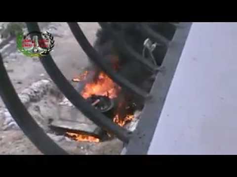 تدمير عربة بي أم بي من قبل كتيبة بيارق الإسلام على حاجز سيدي مقداد في بلدة ببيلا في ريف دمشق