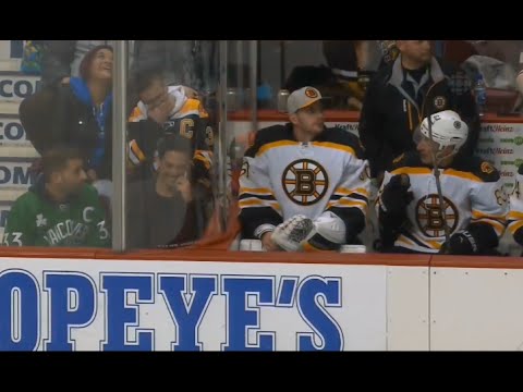 Brad Marchand Chats with Canucks Fan and Kisses Ring Finger