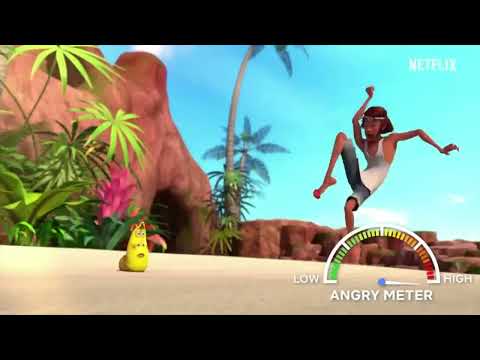 Larva Island: Red vs Chuck Fight with Cartoon SFX