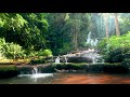 Thailand Waterfalls in the Mountain Forest. White Noise Waterfall, Natural Sounds for Relaxing Sleep