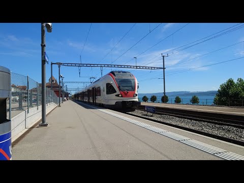 [Cab-Ride][Führerstandmitfahrt] Grenchen Süd - Solothurn - Biel/Bienne, en Flirt (RABe 523)