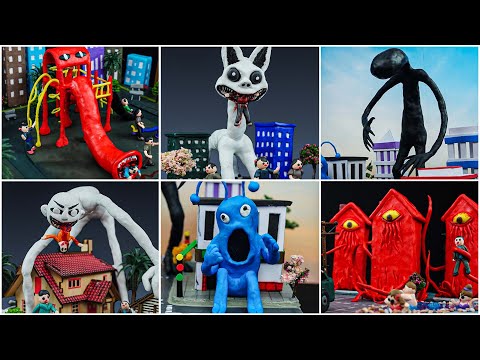 😱 ALL MONSTER Trevor Henderson Scariest Part 3 - Leovincible & Trevor Henderson Creatures with Clay