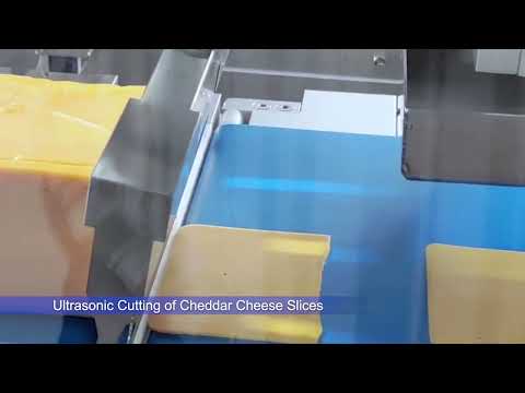 Ultrasonic Cutting of Cheddar Cheese Slices - Cheese Fixed Weight Machine