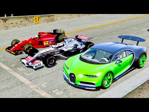 Bugatti Chiron with NOS 5000 HP vs McLaren F1 2006 vs Ferrari F1 1995 - Old Spa