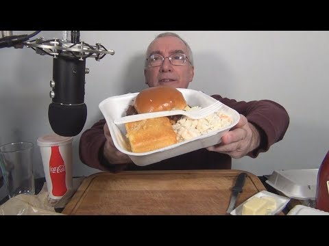 ASMR Eating a BBQ Pulled Beef Sandwich from Kelly's...
