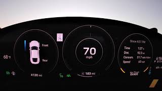 2020 Porsche Taycan Turbo Range Test -- 295 MILES -- Gauge View Video