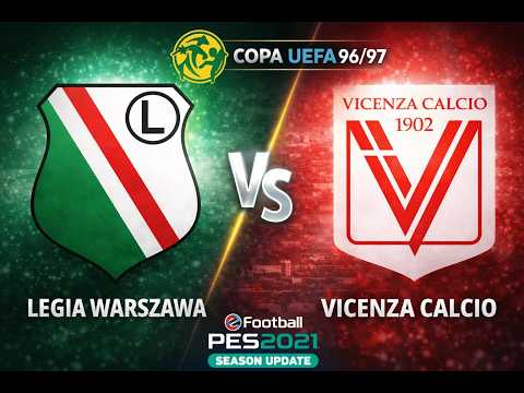 Copa de la UEFA 96/97 | Legia Warszawa 🇵🇱 vs Vicenza Calcio 🇮🇹 | PES 2021 [4K] Simulación