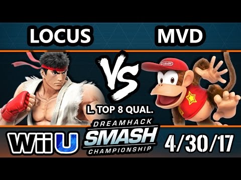 DHA 2017 SSB4 - Locus (Ryu) Vs. PG | MVD (Diddy Kong) Smash 4 Losers 9ths - Smash Wii U