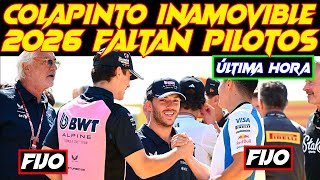 COLAPINTO Y HADJAR EN EL GRUPO FIJO DE LA F1 2026, FALTAN PILOTOS EN LA NUEVA ERA Y HABRÁ PROBLEMAS
