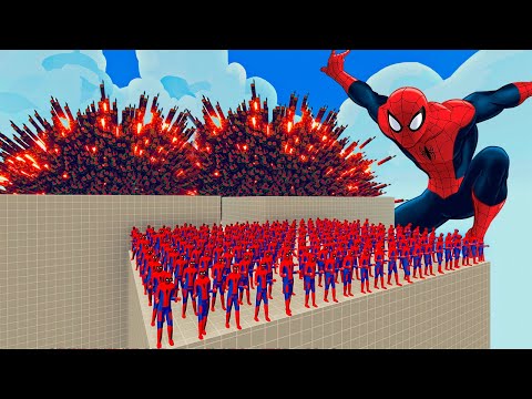 100x SPIDER MAN + 1x GIANT vs 1x EVERY GOD   Totally Accurate Battle Simulator TABS