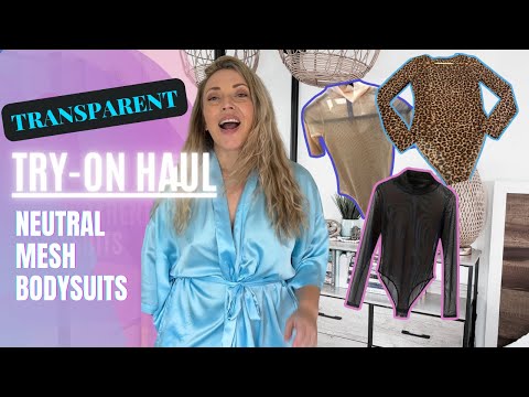 4K TRANSPARENT SHEER NEUTRAL BODYSUITS TRY ON W/ MIRROR VIEW | Scarlett Kendall TryON Haul