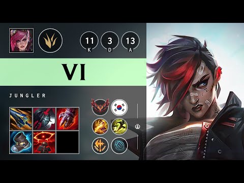 Vi Jungle vs Elise - KR Grandmaster Patch 25.17