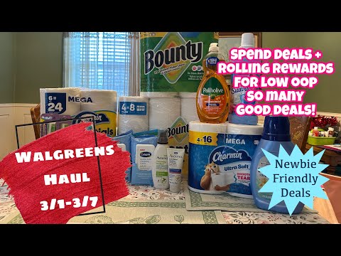 WALGREENS HAUL 3/1-3/7 | SPEND DEALS + ROLLING REWARDS FOR LOW OOP COST