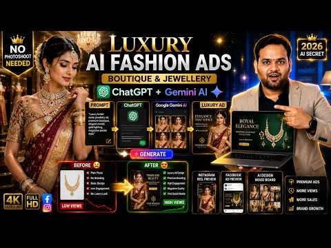  Create Professional Saree and Jewellery Advertisements with ChatGPT plus Google Gemini