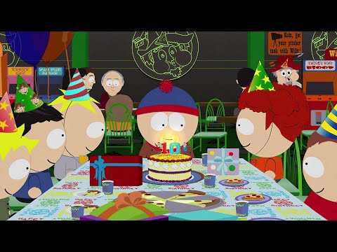 Cartman receives Stan's birthday present. South Park season 15 episode 7.
