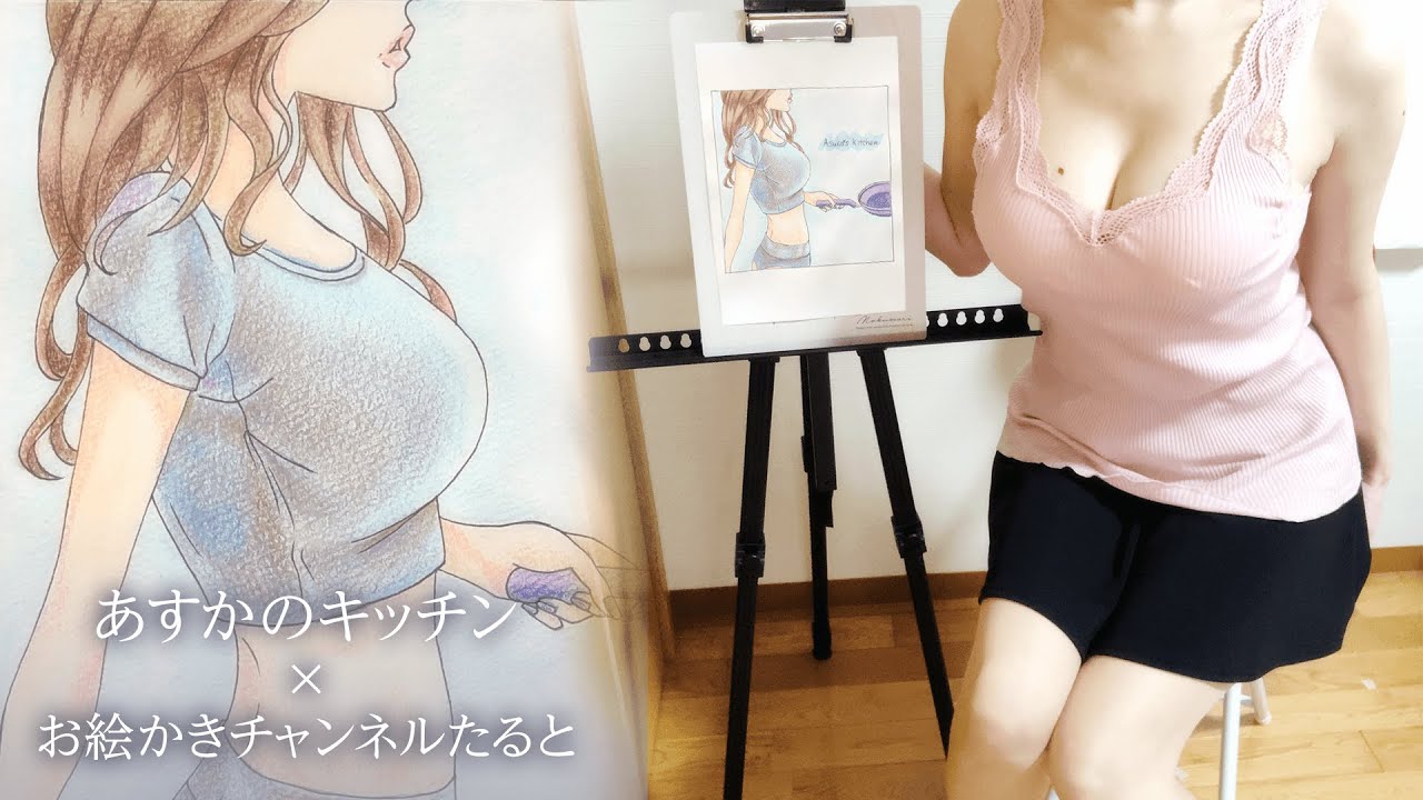 【美女コラボ】タルトちゃんがあすかを描いてくれたよ♡お絵描き配信