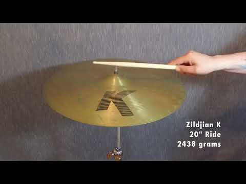 Zildjian 20 inch K Ride Cymbal 2438 grams - DEMO VIDEO image 6