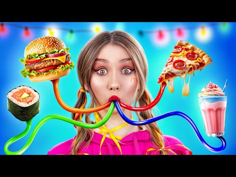 Food Challenge für Teenager! Pizza vs Sushi vs McDonald’s Mädchen