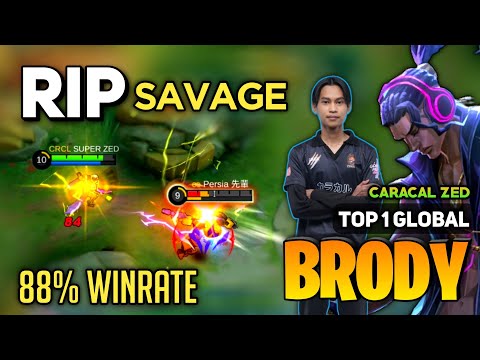 RIP SAVAGE! Brody Goldlane Build [ Brody Best Build Top 1 Global ] By Caracal ZED - Mobile Legends