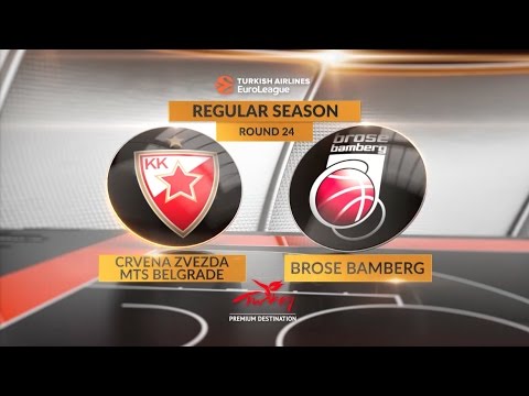EuroLeague Highlights RS Round 24: Crvena Zvezda mts Belgrade 74-60 Brose Bamberg