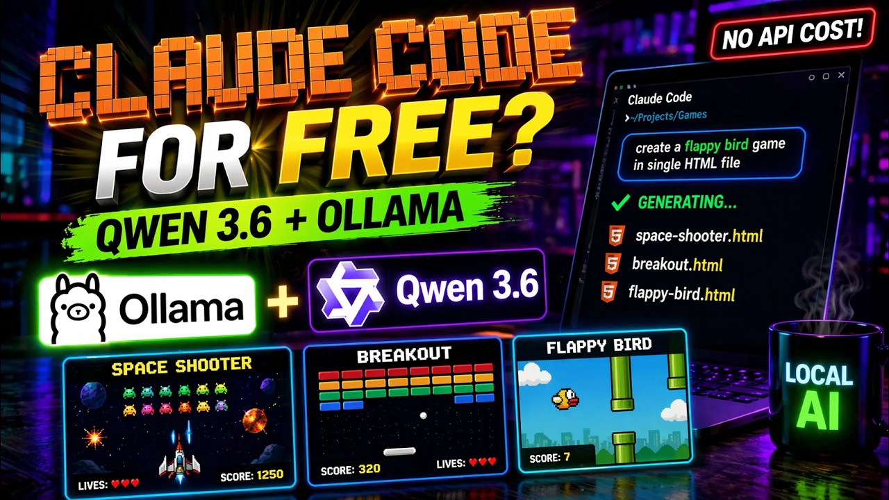 FREE Claude Code Forever? Qwen 3.6 + Ollama Coding Beast 🔥