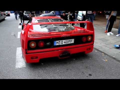 F40 today in munich ferrari f40 spitting a Flame