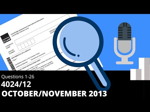 O-Level Math D November 2013 Paper 12 4024/12