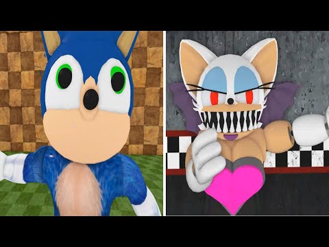 SONIC MOVIE VS NIGHTMARE ROUGE  JUMPSCARE   Roblox Piggy FANGAME