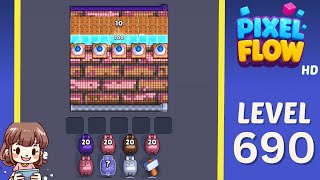 Pixel Flow Level 690 Solution Walkthrough