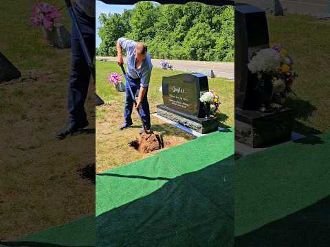 Graveside Cremation Burial, full video on my page. #cemetery #funeral #cremation #Urn #vaultmen