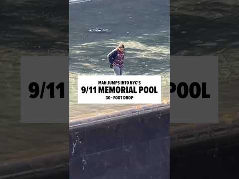 A man jumped into the reflecting pool at the 9/11 Memorial in #NYC, and the incident is on video.