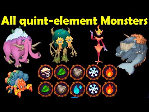 All quint-element Monsters (My Singing Monsters) 4k