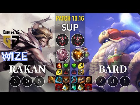 GEN Wize Rakan vs Bard Sup - KR Patch 10.16