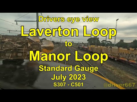 Drivers eye view, Laverton Loop to Manor Loop, Jul 2023