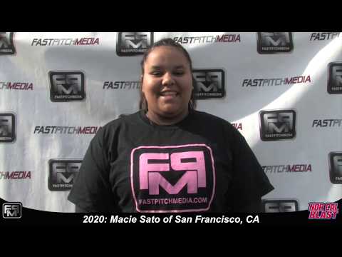 2020 Macie Sato Power Hitting First Base Softball Skills Video - Norcal Blast