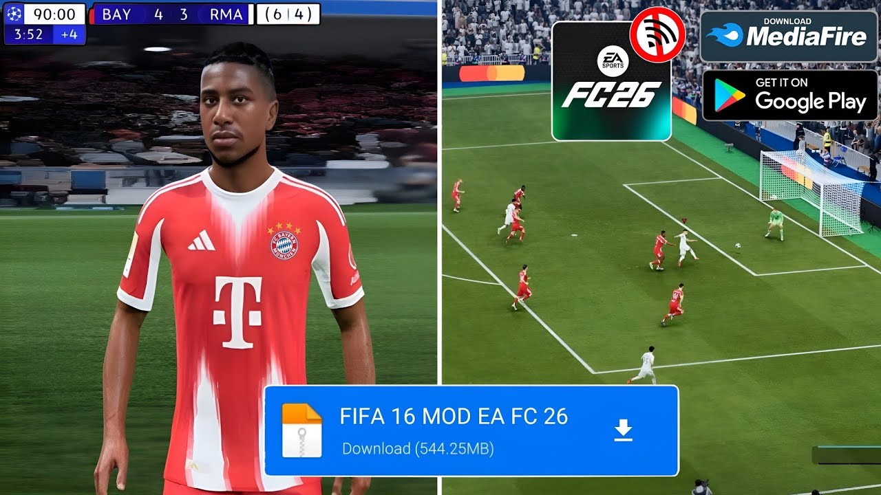 FIFA 16 Mobile MOD EA FC 26 Android Offline 2026 Gameplay