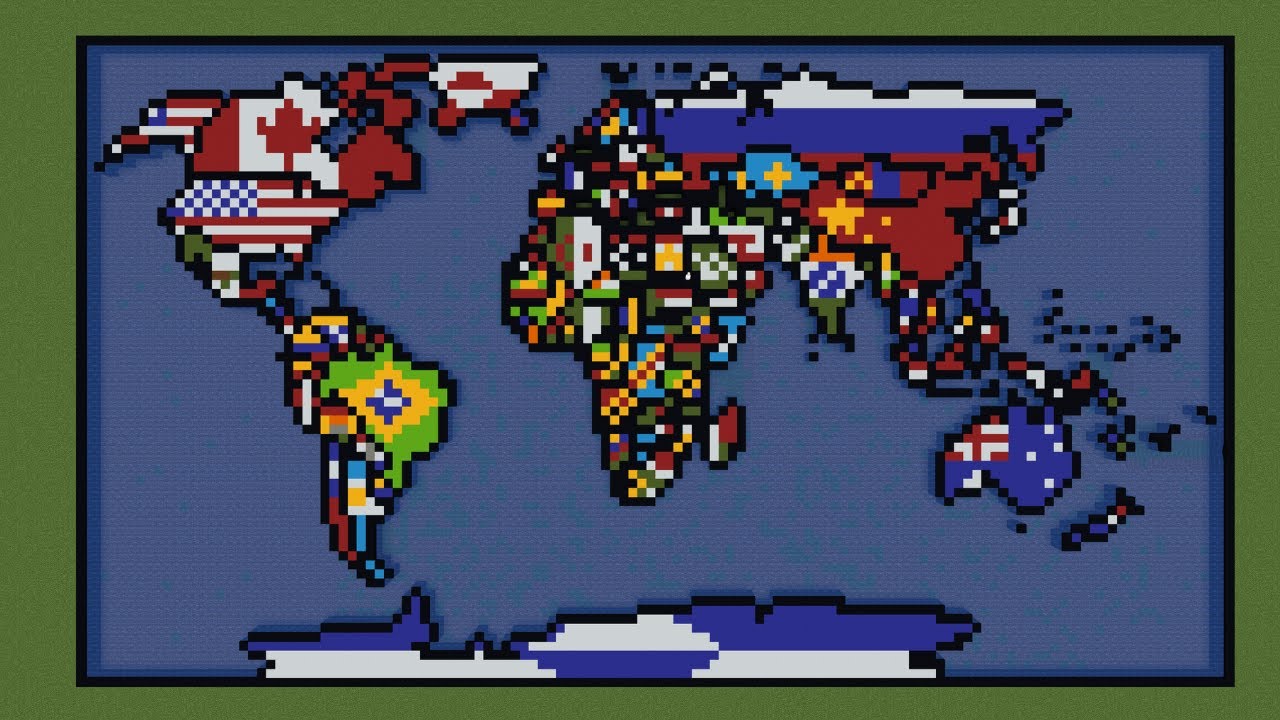 How to a World Flag Map in Minecraft [Ant Scale]