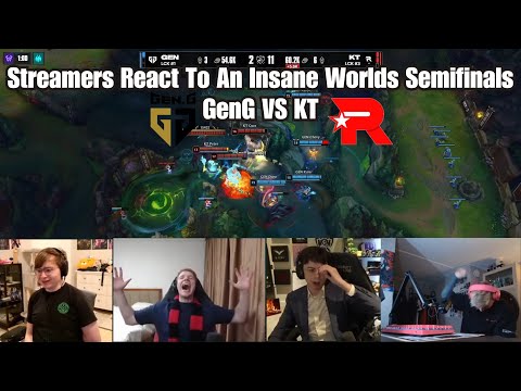 Streamers React To An Insane Series Between GenG Vs KT - Worlds Seminfals