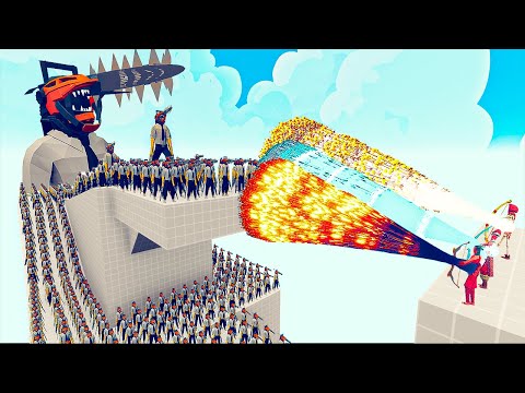 100x CHAINSAW MAN + 2x GIANT vs 3x EVERY GOD - Totally Accurate Battle Simulator TABS