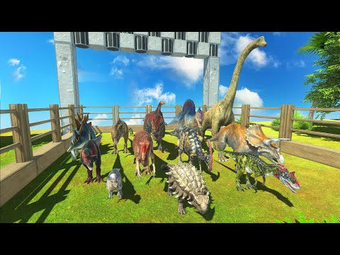 ALL DINOSAURS SPEED RACE FUNNY - Animal Revolt Battle Simulator